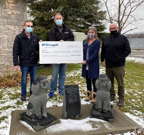 McDougall Energy Team Presents Cheque to Kingston Humane Society Executive Director, Gord Hunter