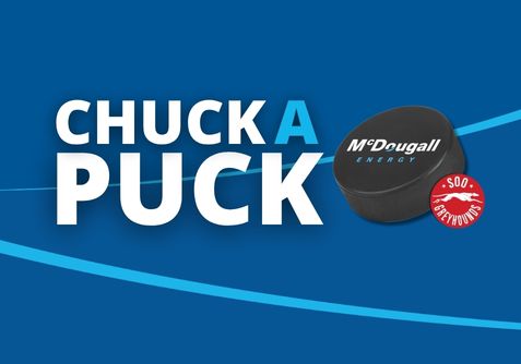 38 thousand donated to sault ste marie team through chuck-a-puck program by McDougall Energy