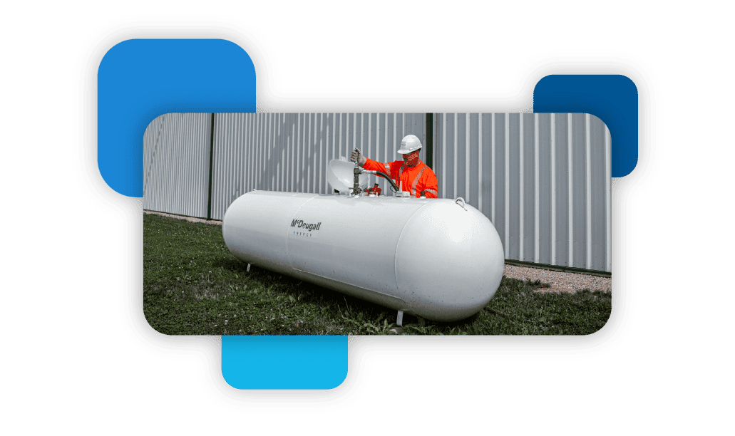 High-efficiency propane tank at McDougall Energy facility in Ontario.